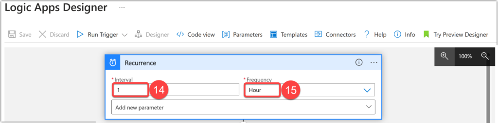 Configure the Recurrence trigger