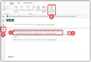 Use Copilot in Power BI Desktop to create measures