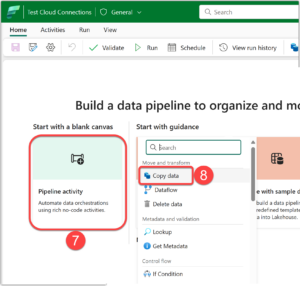 Add a Copy Data activity to the pipeline