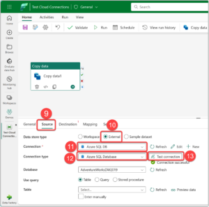 Select and set the existing connection