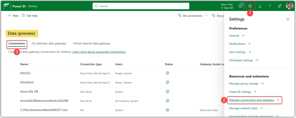 Manage connections and gateways in Microsoft Fabric