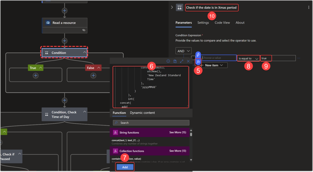 Add an expression to a condition