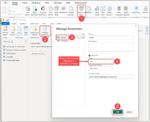 Query Parameter Data Type in Power Query Editor in Power BI Desktop