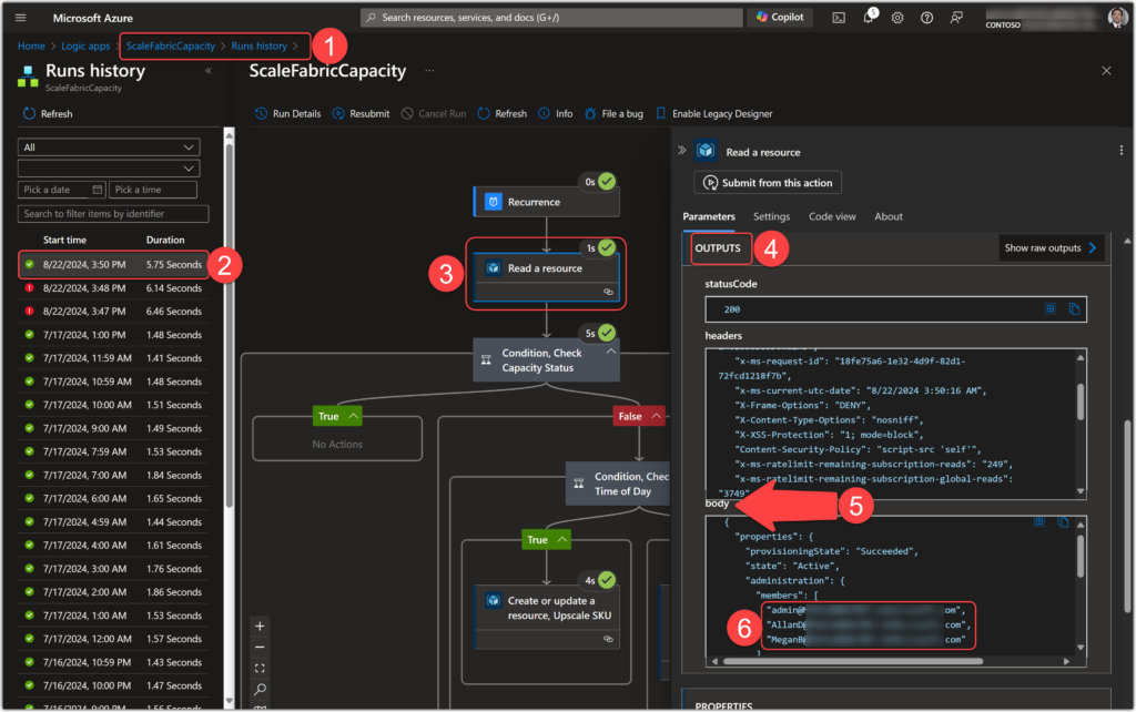 Reveal Capacity Properties with Read A Resource ARM Operation in LogicApps