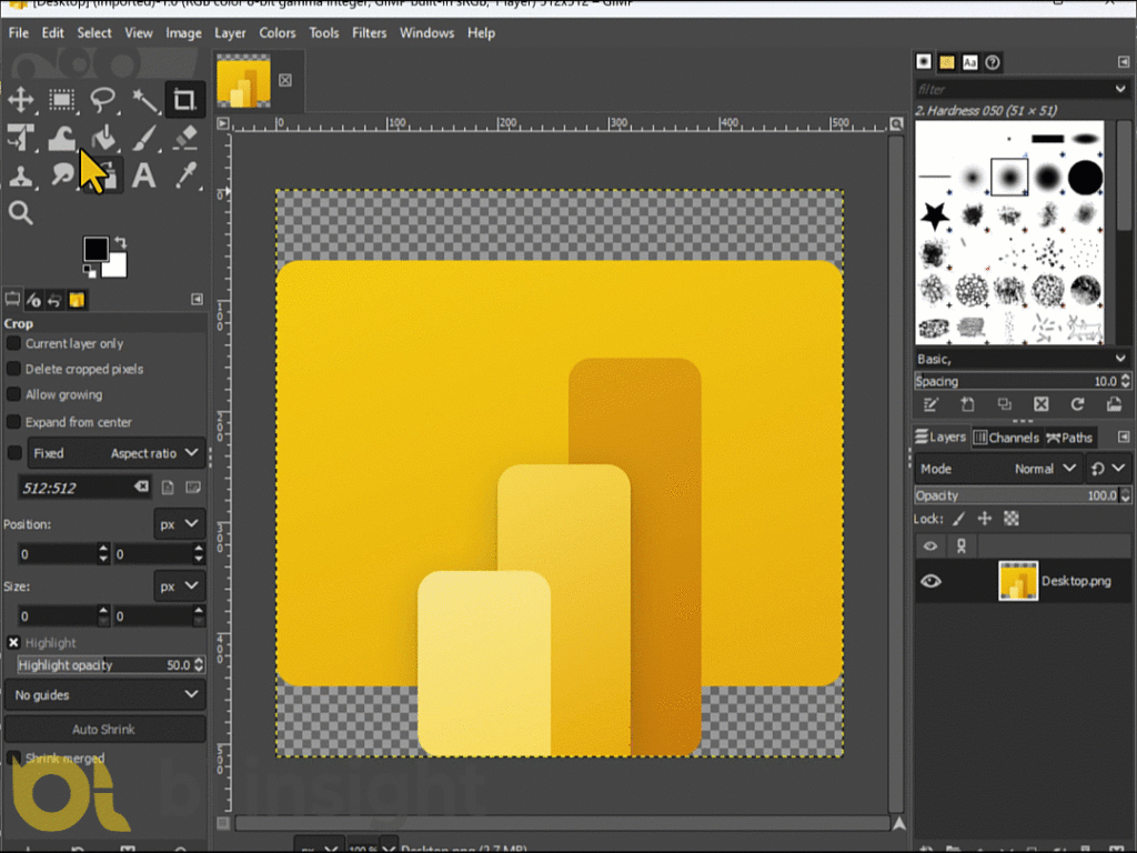 Convert PNG to ICO with GIMP