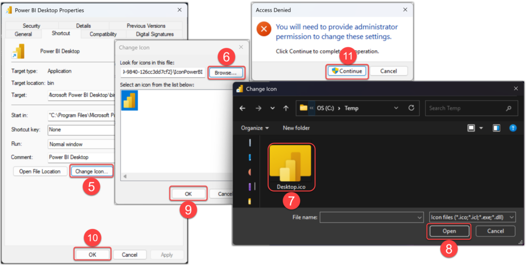 Change the Icon of Power BI Desktop Downloaded Version