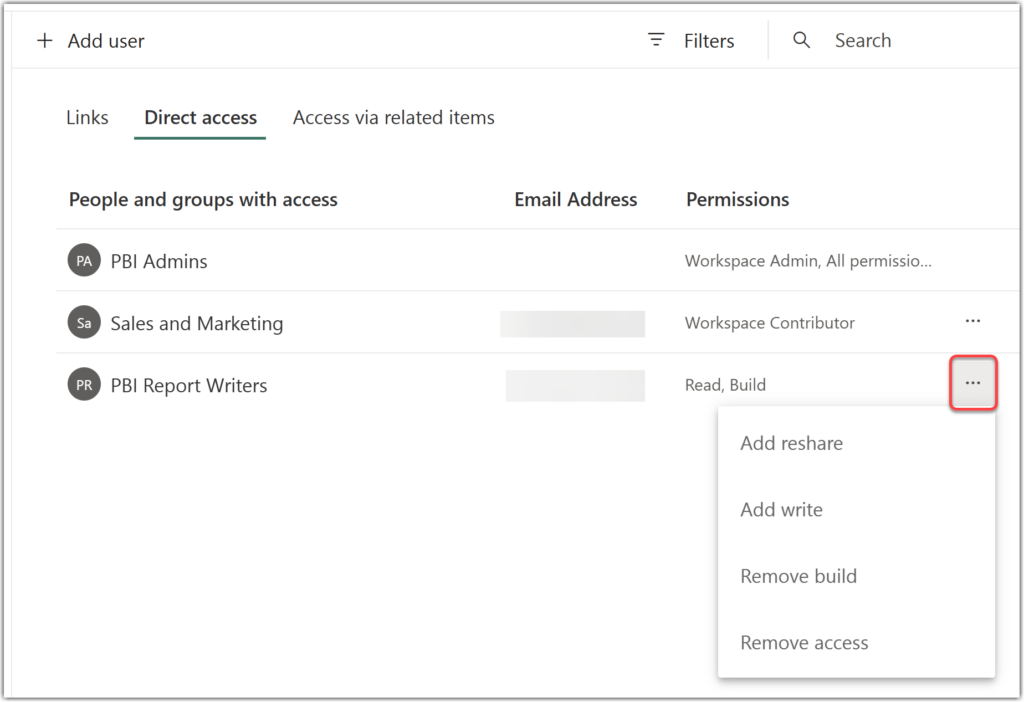 Change existing permissions