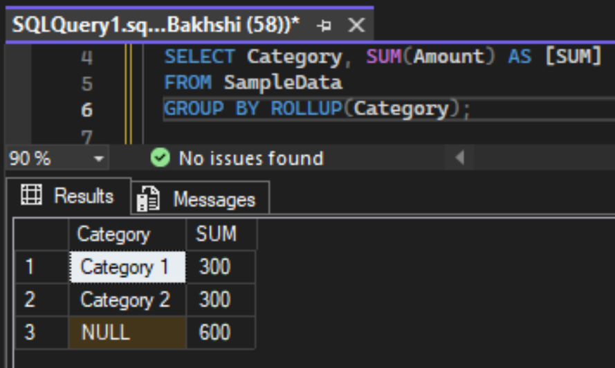 Select, Group By and Rollup in T-SQL