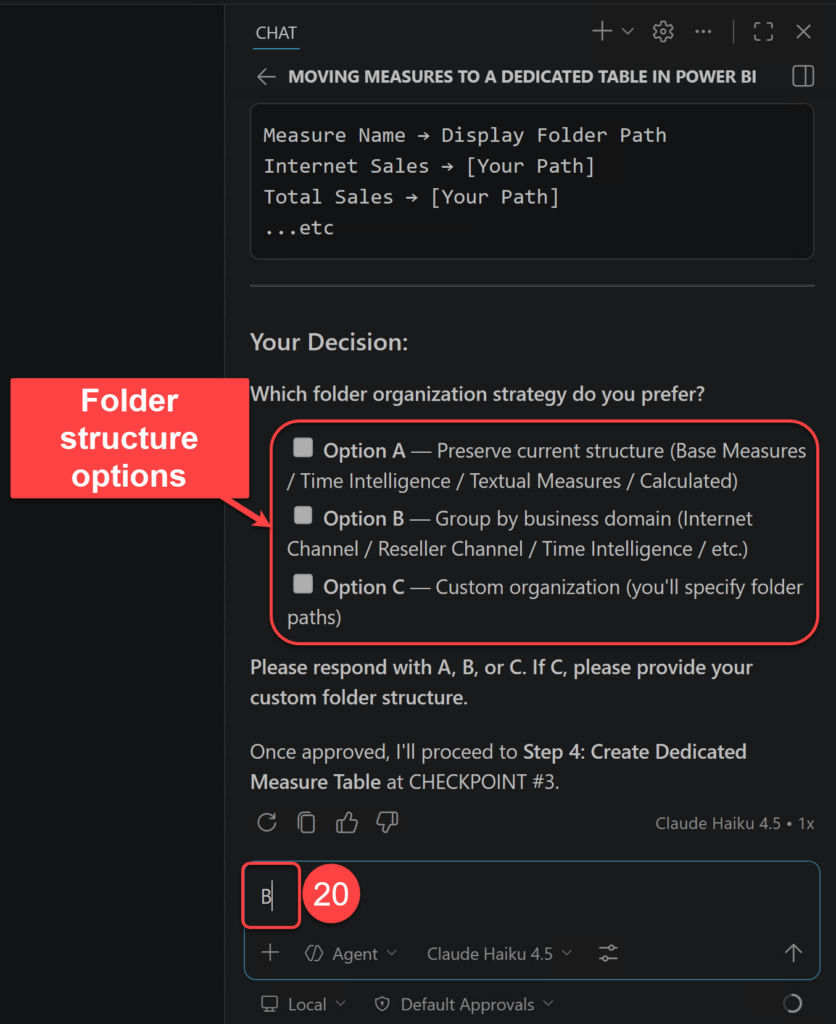 Choosing the Desired Folder Structure