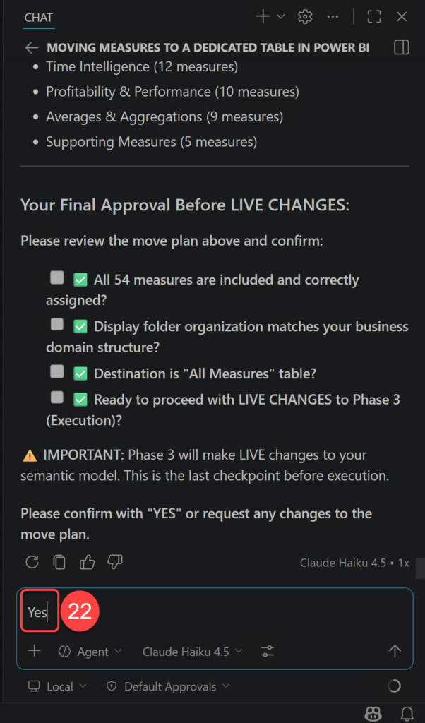 Confirming Final Implementation