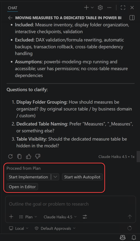 GitHub Copilot Start Implementation from the Plan 