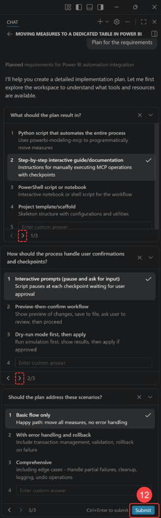 Plan Options Provided by Copilot