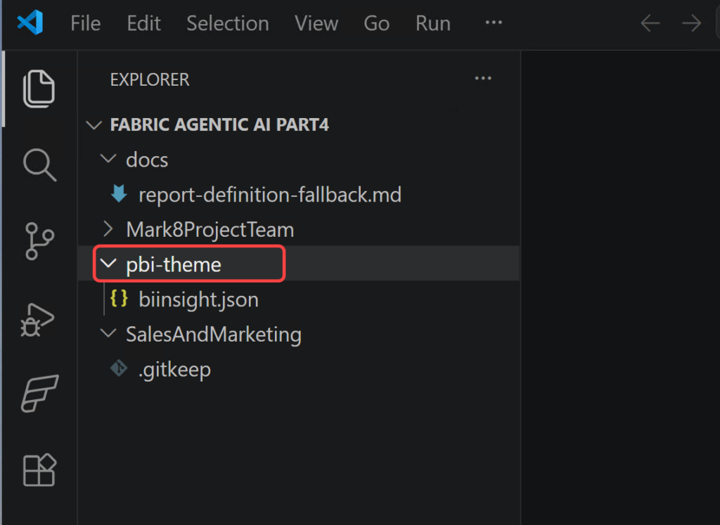 Power BI Theme Folder in the Codebase