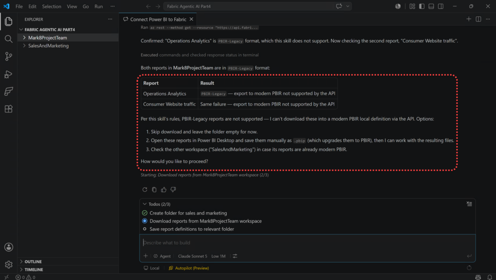 The powerbi-report-management Skill doesn't Support Legacy Reports