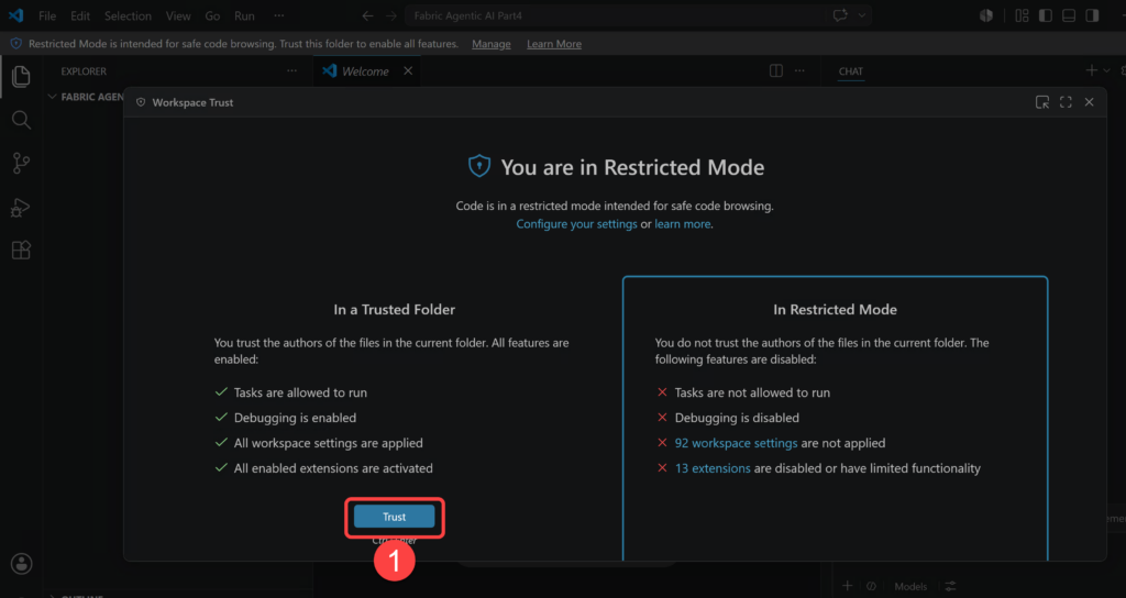 Trust Folder in VS Code