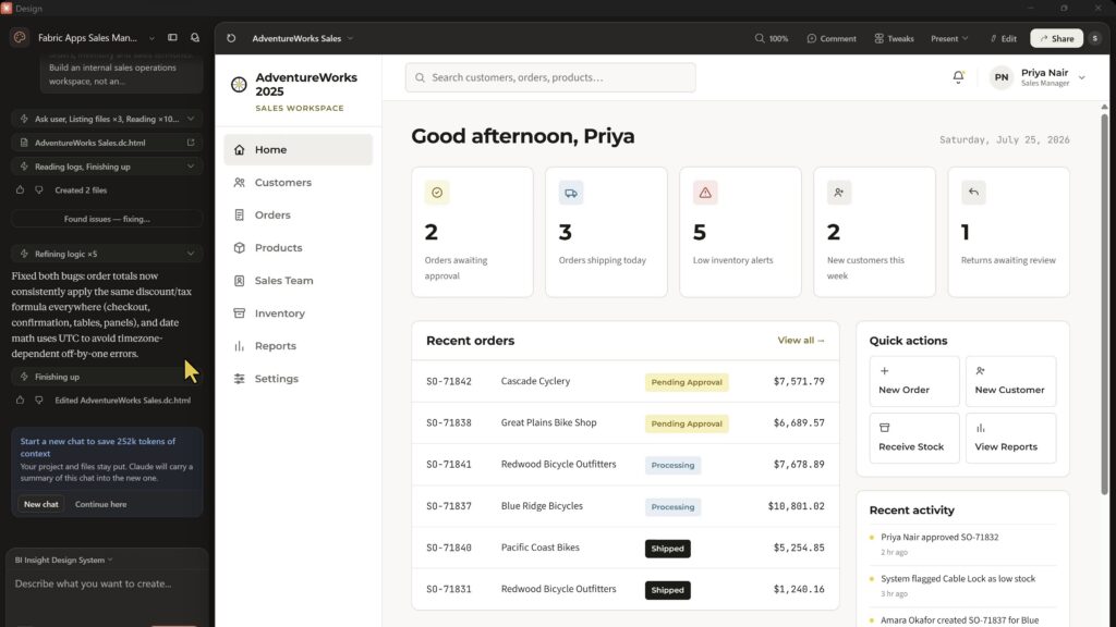 AdventureWorks application user interface mock-up used as the visual target for GitHub Copilot