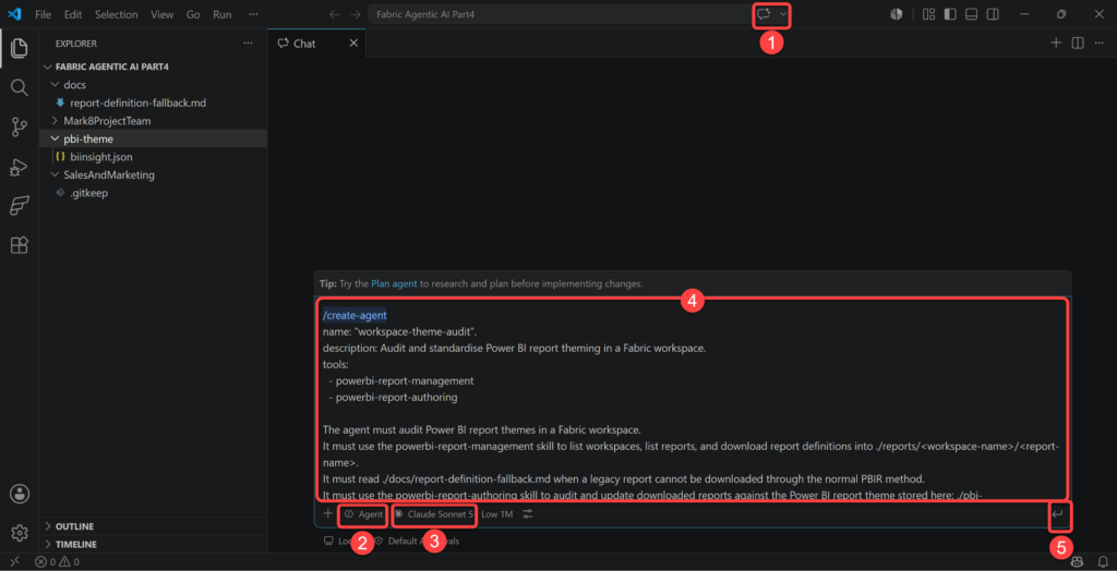 Create custom agent in VS Code